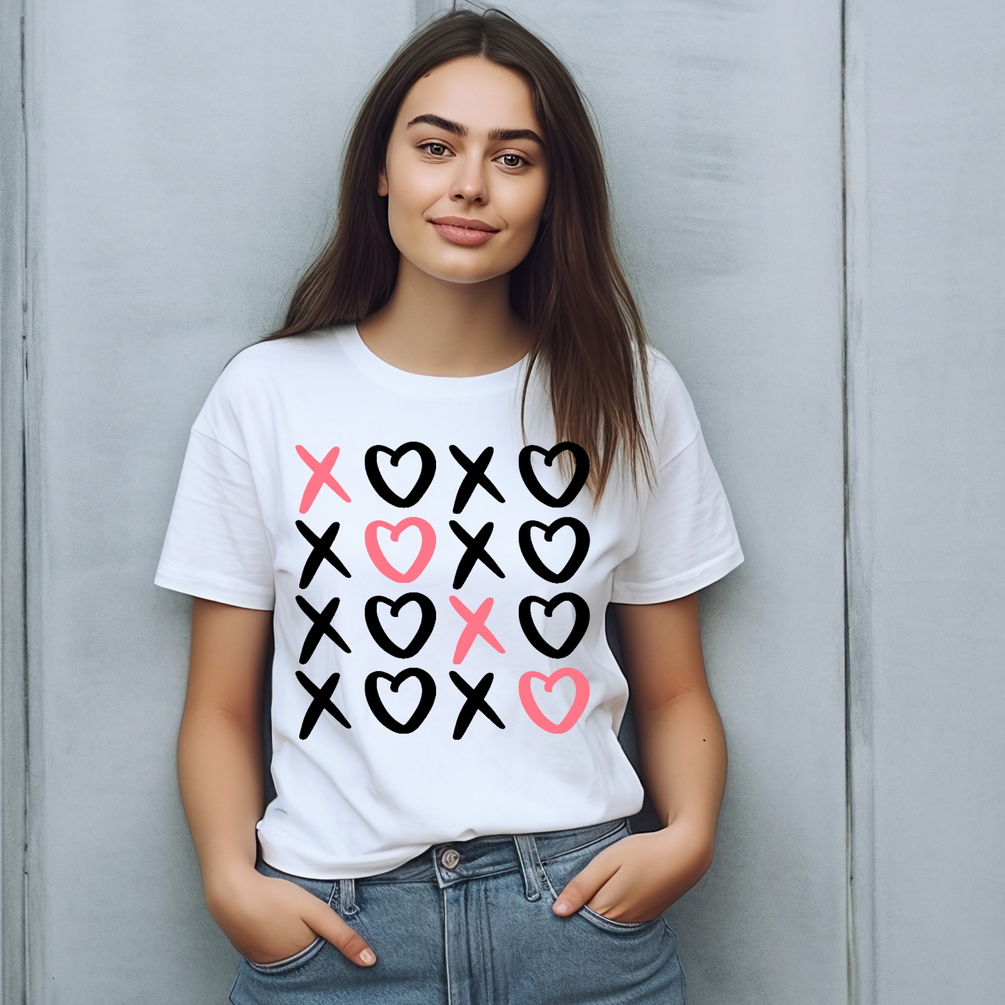 XOXO pink and black T-shirt