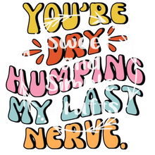 You are dry humping my last nerve DTF Transfer