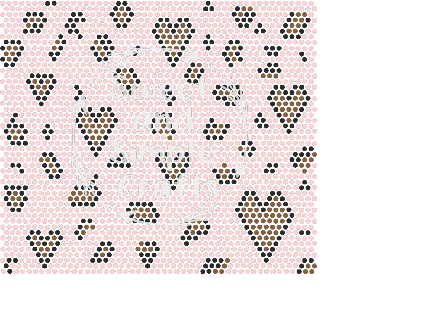 Leopard Heart Rhinestone Template SS20